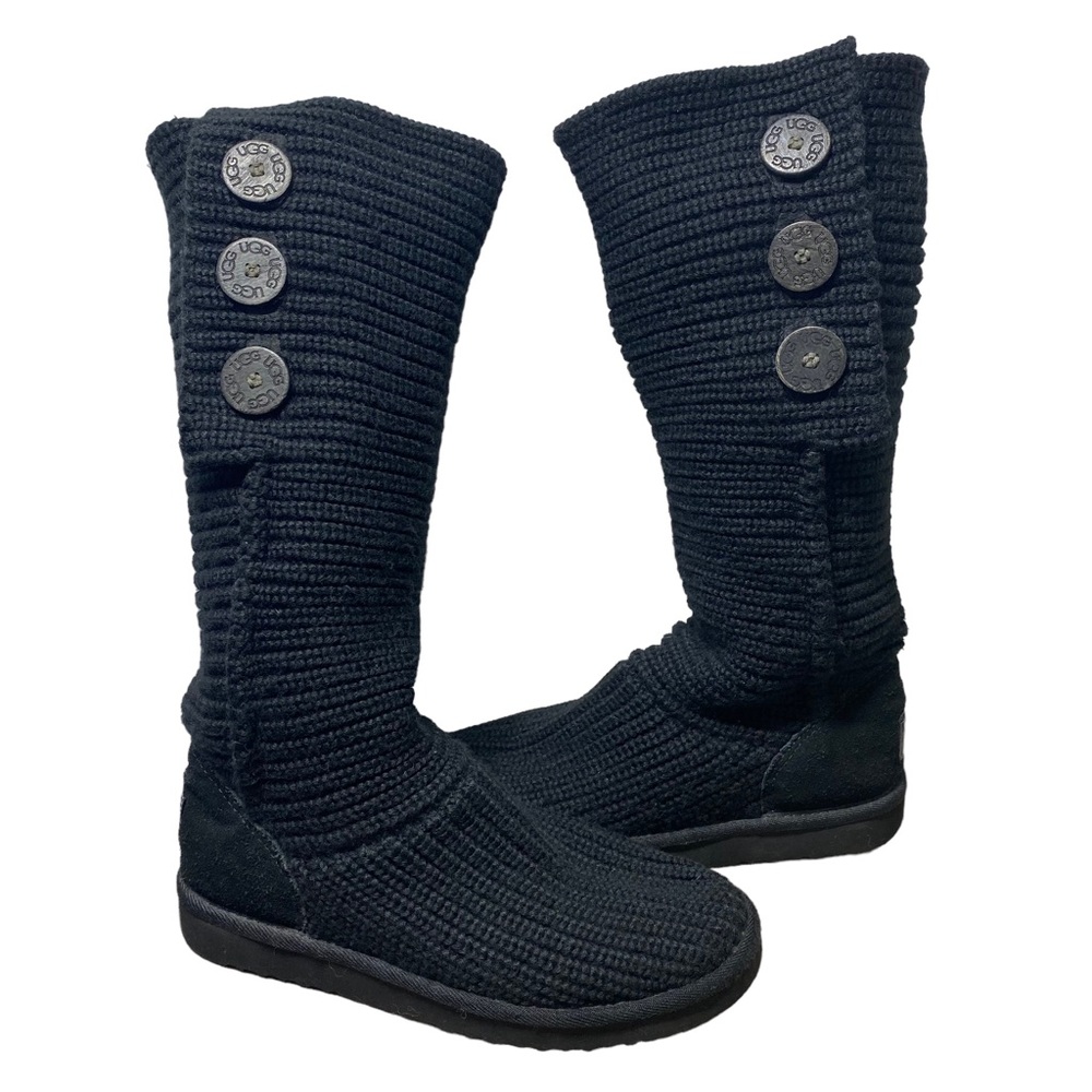 UGG Classic Cardy Boots Black ribbed
